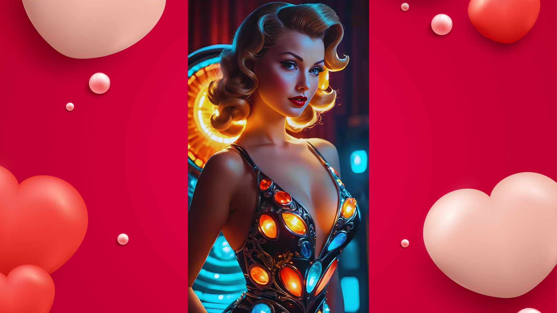 Futuristic cyberpunk cityscape from CyberSlut 2069 adult RPG game with vibrant neon lights and immersive open-world environment