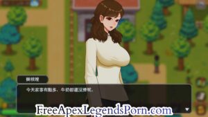 Vibrant 3D village scene with player farming and interacting with alluring villagers in Village Rhapsody